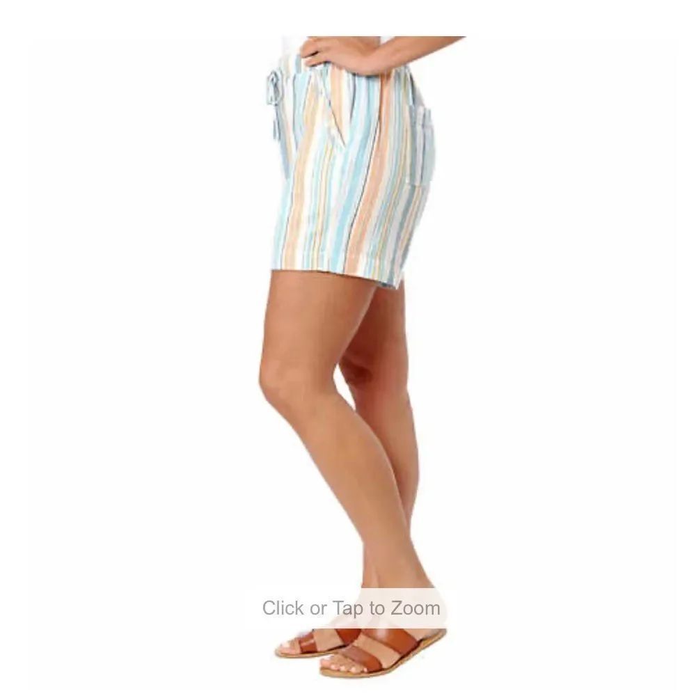 Briggs Ladies' Linen Blend Pull-On Short - Picture 2 of 8